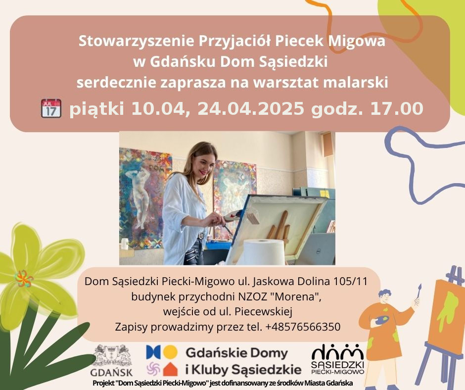 Warsztat malarski 10.04 i 24.04.2026 plakat