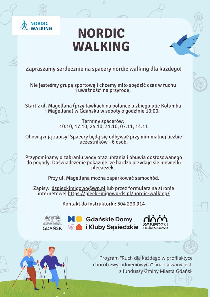 Spacery Nordic Walking dla każdego - plakat